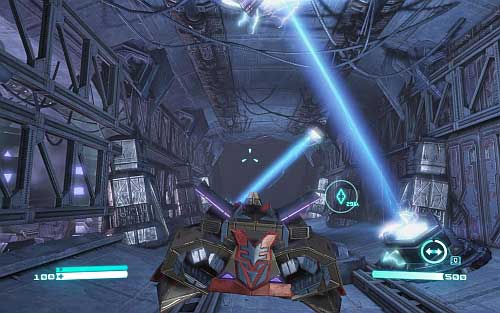 Get to the tunnel and fly forward all the time - Chapter 11 - Starscreams Betrayal - p. 1 - Walkthrough - Transformers: Fall of Cybertron Game Guide & Walkthrough