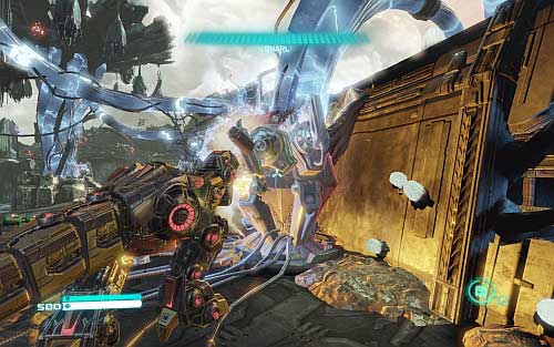 When you enter the arena with imprisoned Snarl insects will attack you - Chapter 12 - Grimlock Smash - p. 2 - Walkthrough - Transformers: Fall of Cybertron Game Guide & Walkthrough