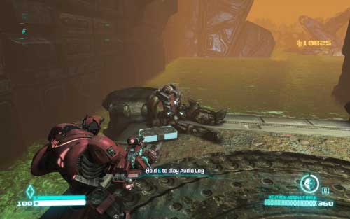 Quietly eliminate first enemy and move on the platform on the right side - Chapter 4 | Audio Logs - Audio Logs - Transformers: Fall of Cybertron Game Guide & Walkthrough