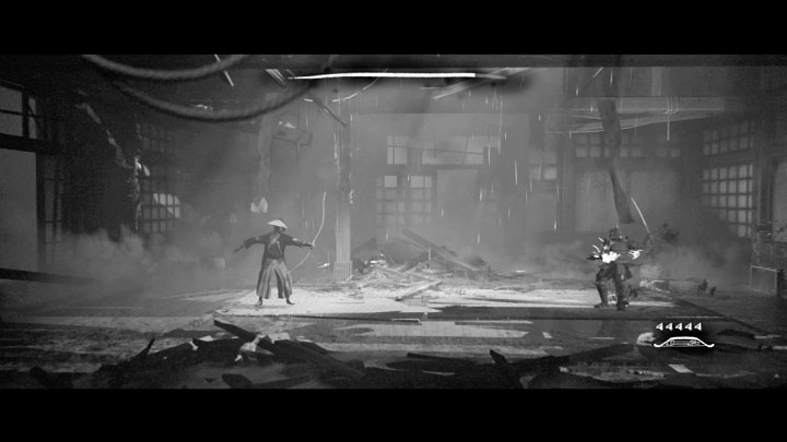 During the fight, try to attack the boss from a distance, at least until you run out of ammunition - Trek to Yomi: Chapter 7 - walkthrough - Walkthrough - Trek to Yomi Guide