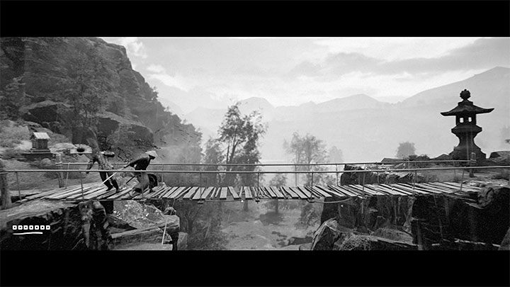 On the rope bridge , you have to fight the armored enemy again - Trek to Yomi: Chapter 2 - walkthrough - Walkthrough - Trek to Yomi Guide