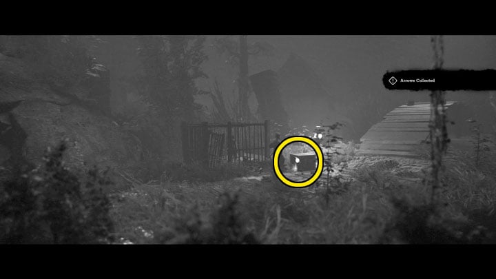 At the bottom, you will find arrows and the artifact marked in the screenshot - Yamawaro - Trek to Yomi: Chapter 4 - walkthrough - Walkthrough - Trek to Yomi Guide