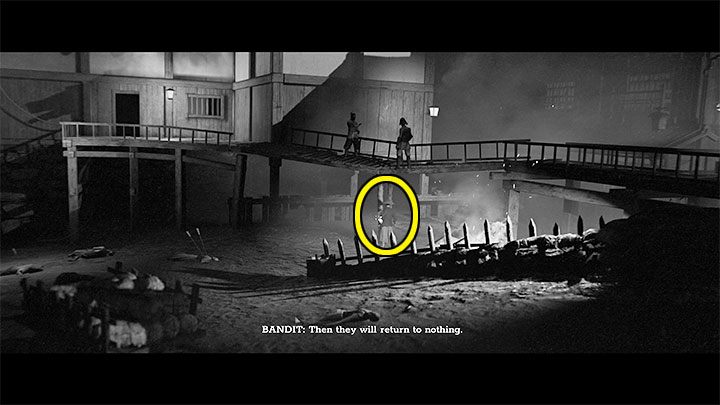 You will reach a location where enemies will be talking to each other on the upper plank - Trek to Yomi: Chapter 3 - walkthrough - Walkthrough - Trek to Yomi Guide