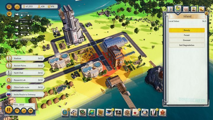 The attractiveness of the environment affects the efficiency of some buildings, such as the Tavern. - Ballgame - Islands Walkthrough - Tropico 6 Guide
