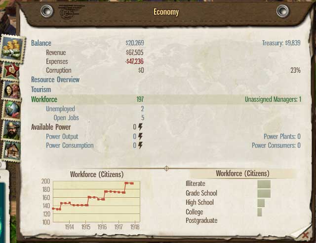 The economy window is a summary of your financial results - 6. Almanac - Tropico 5 - Game Guide and Walkthrough
