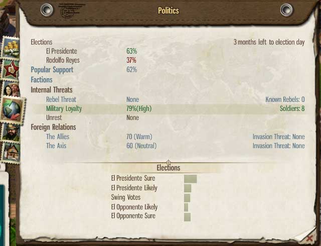 This page of the Almanac contains information about all the dangers that can make you loose your position - 6. Almanac - Tropico 5 - Game Guide and Walkthrough