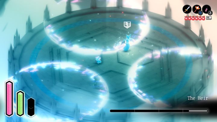 The first time you come across The Heir in the arena, you have virtually no chance of defeating him because he is too strong for you - Tunic: The Heir - boss, how to beat? - Bosses - Tunic Guide