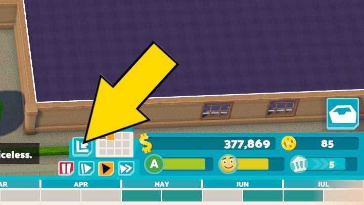 By clicking this button, the month bar at the bottom of the screen will be hidden - Two Point Campus: User interface - Basics - Two Point Campus Guide