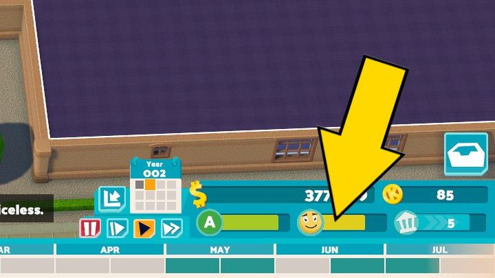 This bar shows the overall level of student satisfaction with your campus - Two Point Campus: User interface - Basics - Two Point Campus Guide