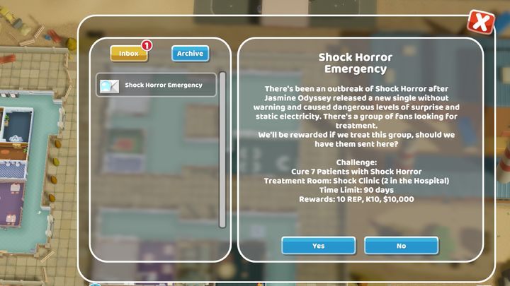 An example of an emergency. - Hospitals Reputation in Two Point Hospital - Mechanics - Two Point Hospital Game Guide
