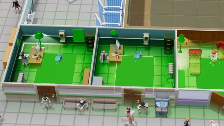 An exemplary view of the difference in the attractiveness of rooms. - How to control hospital parameters in Two Point Hospital? - Mechanics - Two Point Hospital Game Guide