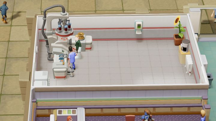 The fluid analysis room is an advanced diagnostic room which is extremely popular and draws the attention of many patients - Hospital Rooms in Two Point Hospital - Mechanics - Two Point Hospital Game Guide