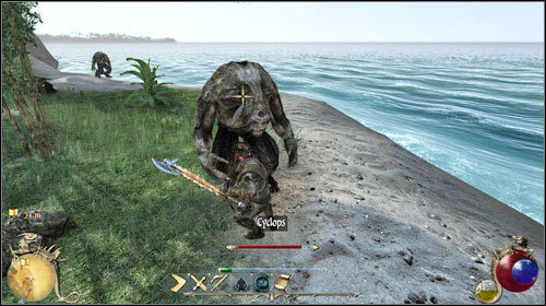 In this mission, you will have to clear the beach of the Cyclopes - Coursed Blood, The Beach Boys | Quests - Warriors Guild - Quests - Warriors Guild - Two Worlds II Game Guide