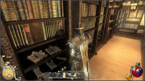 Timothy is sitting on the stairs inside the University - A Book Like No Other, One For The Books | Quests - New Ashos - Quests - New Ashos - Two Worlds II Game Guide
