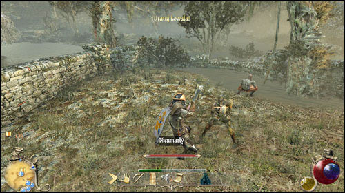 The blacksmith can be found nearby the swamp (M37:4) - Culainn the Blacksmith, The Rescue, Crows Puddle, The Sunken Spire | Main quests - Chapter III - Main quests - Chapter III - Two Worlds II Game Guide