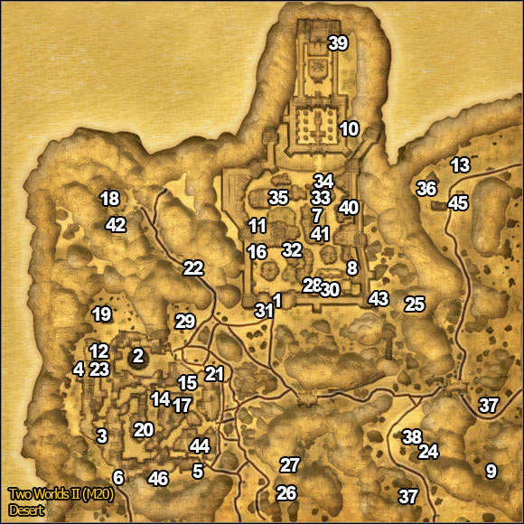1 - Desert | Quests Maps - Maps - Two Worlds II Game Guide