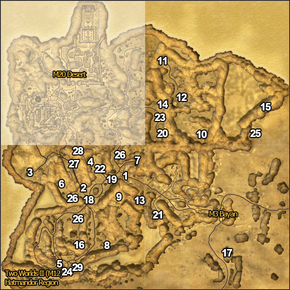 1 - Hatmandor Region - p. 1 | Quests Maps - Maps - Two Worlds II Game Guide