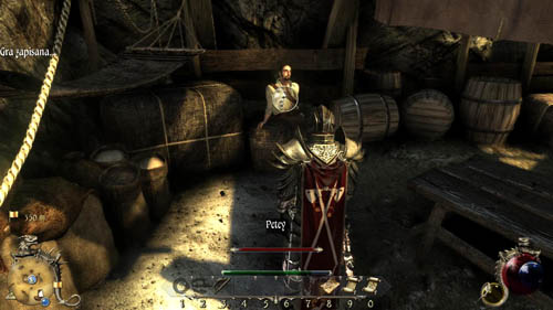 Teleport to [3] one last time and the go to the pirates' storehouse in [1] and talk to Petey - [05-S] The Mysterious Case of a Lost Chest - Walkthrough - Two Worlds II: Pirates of The Flying Fortress - Game Guide and Walkthrough