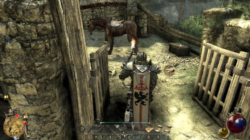 To the west of a path leading south there are two Ongamas who can throw stones and drain your mana, as well as one Ulmus who can summon wolves - [14-M] Spirits of Nature - Walkthrough - Two Worlds II: Pirates of The Flying Fortress - Game Guide and Walkthrough