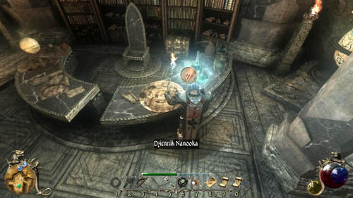 Save the game after reading the journal and use an Oculus - [32-M] The Archives - Walkthrough - Two Worlds II: Pirates of The Flying Fortress - Game Guide and Walkthrough