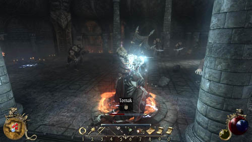 In the last stage of the fight you'll need to defeat Tornak who has shifted into a huge, strong and unusually tough demon - [33-M] Lovers' Conspiracy (2/2) - Walkthrough - Two Worlds II: Pirates of The Flying Fortress - Game Guide and Walkthrough