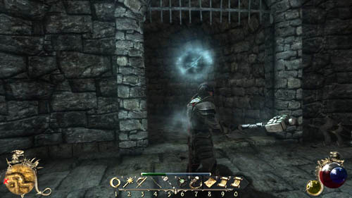 Eventually you'll reach [9], and the bars will close behind you - [34-S] Lighthouse 