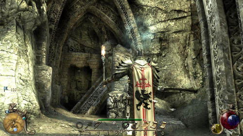 Mark the teleport in [3] and find the door with an image of a face in [4] shown in a picture above - [37-M] Cartographer's Legend - Walkthrough - Two Worlds II: Pirates of The Flying Fortress - Game Guide and Walkthrough