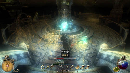 Search the opposite sarcophagus and you'll find the Second Lost Thought (connected with the task [43-S] Twelve Lost Thoughts) and two Treating Beverages, but first, defeat Dullness that will appear after you've opened the sarcophagus - [38-M] Unknown Place - Walkthrough - Two Worlds II: Pirates of The Flying Fortress - Game Guide and Walkthrough