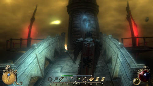 After carrying out all of the three abovementioned tasks run to Geoffrey in [1] and talk to him - [39-M] Unconsciousness - Walkthrough - Two Worlds II: Pirates of The Flying Fortress - Game Guide and Walkthrough