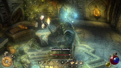 Run out of the cabin and head for the stairs in [3] - [44-M] Subconsciousness / Consciousness (1/2) - Walkthrough - Two Worlds II: Pirates of The Flying Fortress - Game Guide and Walkthrough