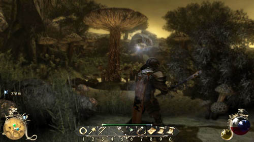 Run through the gate in [8] and then go to [9] - [46-M] Subconsciousness: Worldviews in Conflict - Walkthrough - Two Worlds II: Pirates of The Flying Fortress - Game Guide and Walkthrough