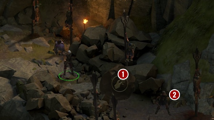 You will come across three opponents who surrounded one of the Disfavored - Welcome to Ruin - main quest | Edngering Ruins - Edngering Ruins - Tyranny Game Guide