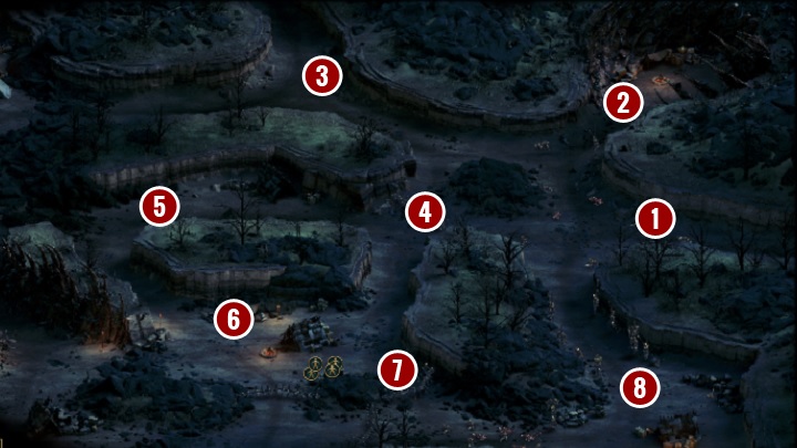 The first NPC you will encounter in this area is a wounded soldier [1] - Breaking the Enemy - side quest | Blade Grave - Blade Grave - Tyranny Game Guide