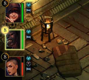 When a companions health bar turns red, his/her maximum endurance decreases. The bright circle indicates level advancement and new points to be distributed - Combat - Important information - Tyranny Game Guide