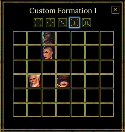 You can create your own party formations or use one of the premade ones - Combat - Important information - Tyranny Game Guide