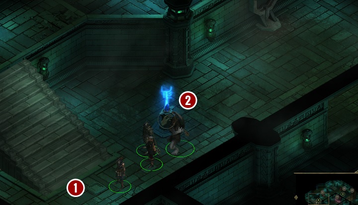 Platforms will form into stairs only when you press the buttons right next to them - A Breach Between Worlds - main quest | Blade Grave - Blade Grave - Tyranny Game Guide