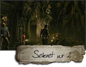 The second secret is in the first room of the ruined temple - Uncharted 2: Chapter 4 The Dig treasures, secrets - Treasures - Uncharted 2 Guide