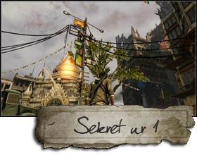 The first treasure is located in the central part of the square where you arrive at the very beginning of this chapter - Uncharted 2: Chapter 6 Desperate Times treasures, secrets - Treasures - Uncharted 2 Guide