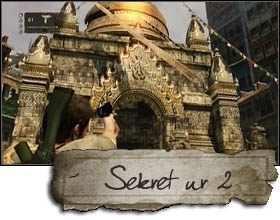 The second treasure was attached to the symbol above the entrance to the temple - Uncharted 2: Chapter 6 Desperate Times treasures, secrets - Treasures - Uncharted 2 Guide