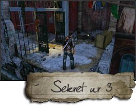 The third treasure has been hidden behind a closed gate that has to be unlocked - Uncharted 2: Chapter 12 A Train to Catch treasures, secrets - Treasures - Uncharted 2 Guide