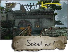 The first secret will be on the roof of the building, opposite the first (and the only one) machine gun turret encountered during this whole chapter (rocket launcher can also be found in this area) - Uncharted 2: Chapter 19 Siege treasures, secrets - Treasures - Uncharted 2 Guide