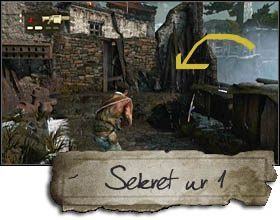 You can find the first treasure by the place where you will be attacked by the first opponents that are standing on the roof - Uncharted 2: Chapter 20 Cat and Mouse treasures, secrets - Treasures - Uncharted 2 Guide