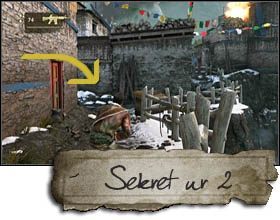 The second secret can be found during a dangerous moment - after jumping over the rod and a wall you will fall to the ground and almost get smashed by a tank - Uncharted 2: Chapter 20 Cat and Mouse treasures, secrets - Treasures - Uncharted 2 Guide