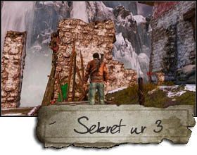 The third secret is located near the only machine gun turret that is available in this chapter - Uncharted 2: Chapter 22 The Monastery treasures, secrets - Treasures - Uncharted 2 Guide