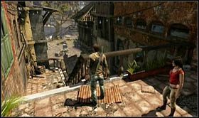 As soon as you start the chapter, go down the stairs and jump off on the streets - this triggers the first cut-scene - Uncharted 2: Desperate Times part 1, chapter 6 walkthrough - Walkthrough - Uncharted 2 Guide