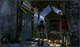 Watch a cut-scene and then use the line to reach the building - Uncharted 2: Desperate Times part 2, chapter 6 walkthrough - Walkthrough - Uncharted 2 Guide