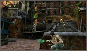 Follow the team up the stairs between the buildings - Uncharted 2: Theyre Coming With Us, chapter 7 walkthrough - Walkthrough - Uncharted 2 Guide