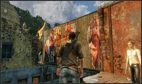 You reach a place with a narrow passage over the road - follow it - Uncharted 2: Theyre Coming With Us, chapter 7 walkthrough - Walkthrough - Uncharted 2 Guide