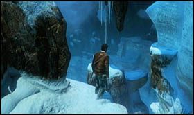 Turn 90 degrees to the left and go towards the next stone shelf - Uncharted 2: Mountaineering part 1, chapter 17 walkthrough - Walkthrough - Uncharted 2 Guide