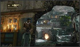 Get inside the building to have a great position to attack the enemy using the machine gun - Uncharted 2: Siege, chapter 19 walkthrough - Walkthrough - Uncharted 2 Guide